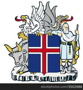 vector image of the national coat of arms of Iceland