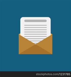 Vector image of the opening of emails on a blue background