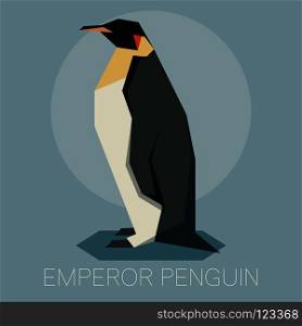 Vector image of the square-angled Flat Emperor penguin. Flat Emperor penguin