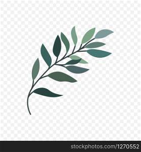 Vector image of twigs with leaves on background