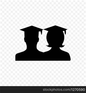 vector image of two graduate students boyfriend and girlfriend
