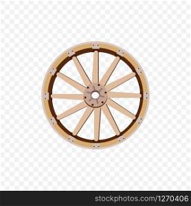 vector image of wooden wheel for cart