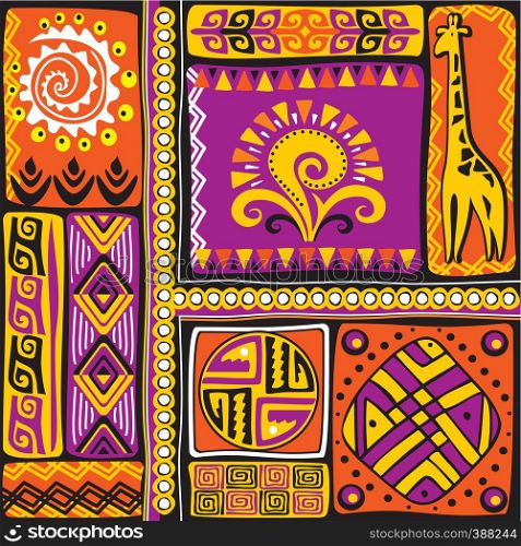 vector image with african design elements and ornament