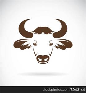 Vector images of bison head on a white background., Vector bison head for your design.