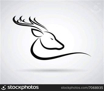 Vector images of deer head on a white background.