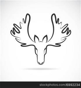Vector images of moose deer head on a white background.