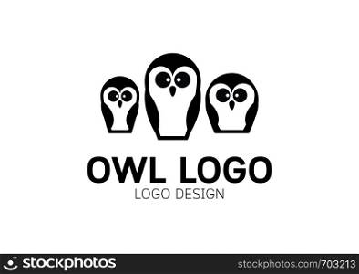 Vector images of owl on a white background.logo design