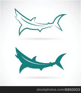Vector images of sharks design on a white background.