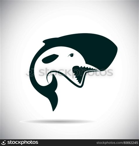 Vector images of sharks on a white background.
