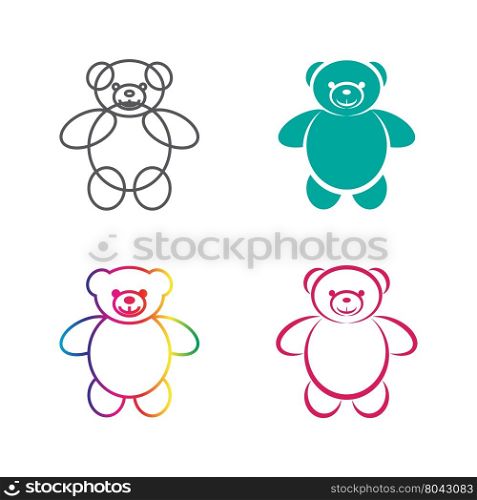 Vector images of teddy bear on a white background., Vector teddy bear for your design.