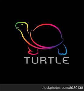 Vector images of turtle design on black background, Turtle Logo, Turtle Icon, Turtle Tattoo , Vector turtle for your design