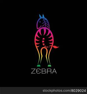 Vector images of zebra on a black background. Zebra Logo, Zebra Tattoo, Zebra Icon, Vector zebra for your design.
