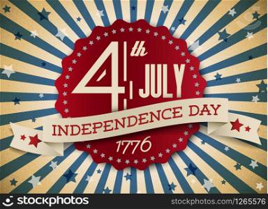 Vector independence day badge / poster - retro vintage version