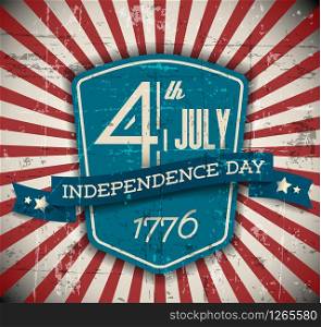 Vector independence day badge / poster - retro vintage version