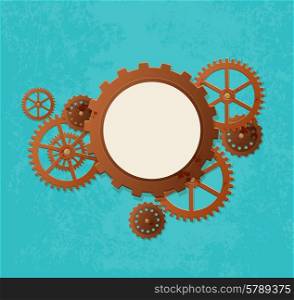 Vector industrial background in the style of steampunk