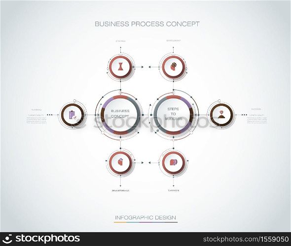 Vector Infographic 3d circle label, template design. Business concept, Infograph with 6 number options, steps or processes. Infographic element used for layout, process diagram, parts, chart, graphic, info graph