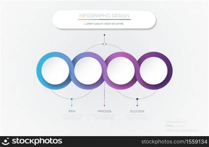 Vector Infographic 3d circle label template design.Infograph with 4 number options or steps. Infographic element for layout, process diagram, parts, chart, graphic, info graph, flowchart, presentation