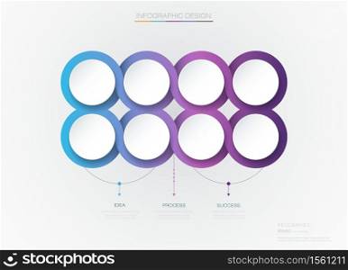 Vector Infographic 3d circle label template design.Infograph with 8 number options or steps. Infographic element for layout, process diagram, parts, chart, graphic, info graph, flowchart, presentation