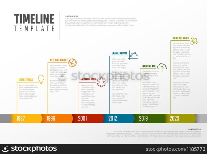 Vector Infographic Company Milestones Colorful Timeline Template ...