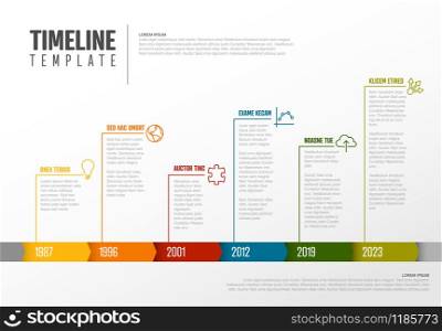 Vector Infographic Company Milestones Colorful Timeline Template . Infographic Timeline Template