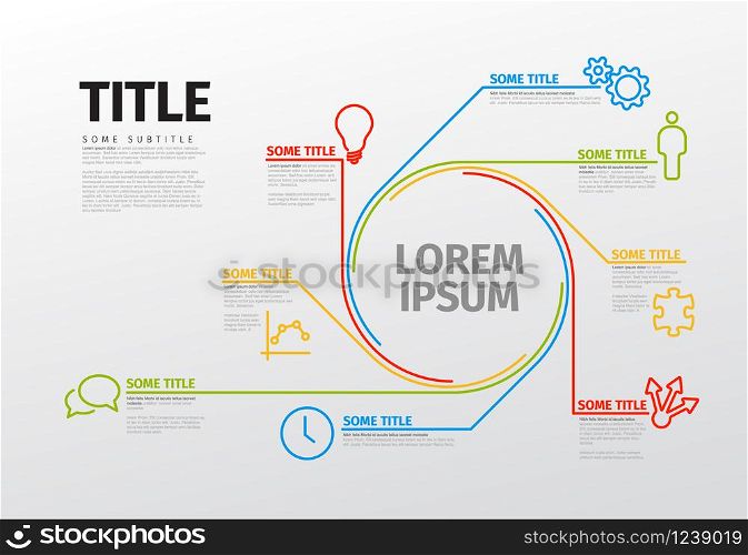 Vector Infographic diagram template made from lines and icons. Vector Infographic schema template