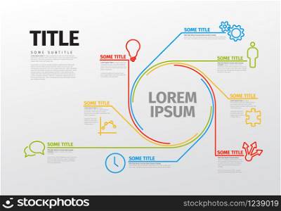 Vector Infographic diagram template made from lines and icons. Vector Infographic schema template
