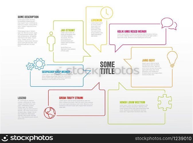 Vector Infographic report template made from speech bubbles
