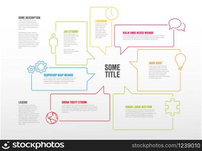 Vector Infographic report template made from speech bubbles