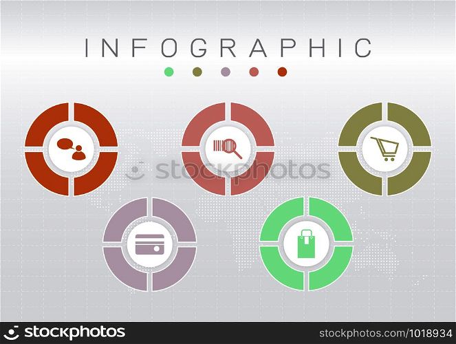 Vector infographic template with design circle, stock vector