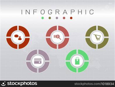 Vector infographic template with design circle, stock vector