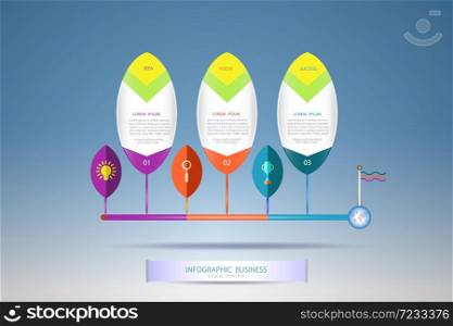 Vector infographic template with number 3 step, integrated circles. Business concept with options. For content, diagram, flowchart, steps, parts, timeline infographics, workflow layout, chart,Vector illustration