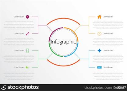 Vector infographic templates used for detailed reports.
