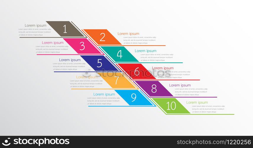 Vector infographic templates used for detailed reports. All 10 topics.