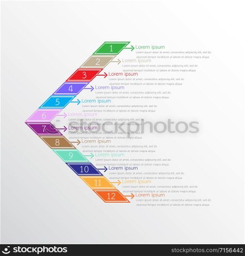 Vector infographic templates used for detailed reports. All 12 topics.