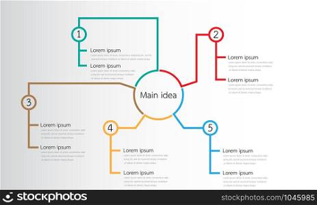 Vector infographic templates used for detailed reports. All 5 topics.
