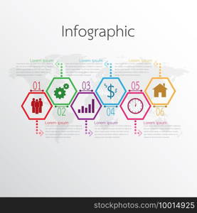 Vector infographic templates used for detailed reports. All 6 topics.