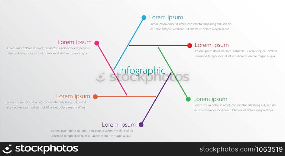 Vector infographic templates used for detailed reports. All 6 topics.