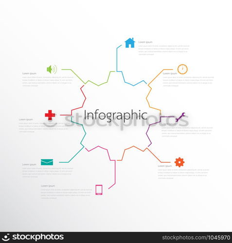 Vector infographic templates used for detailed reports. All 8 topics.