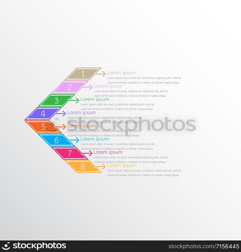 Vector infographic templates used for detailed reports. All 8 topics.