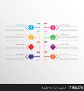 Vector infographic templates used for detailed reports. All 8 topics.
