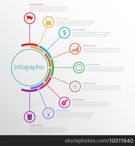 Vector infographic templates used for detailed reports. All 9 topics.