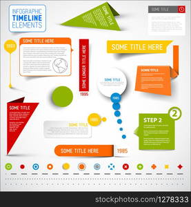 Vector infographic timeline elements / template - various colors