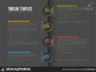 Vector Infographic timeline report template - dark version