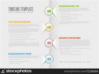 Vector Infographic timeline report template. Simple paper timeline