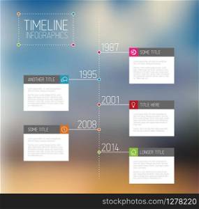 Vector Infographic timeline report template with blurred background