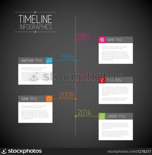 Vector Infographic timeline report template with icons