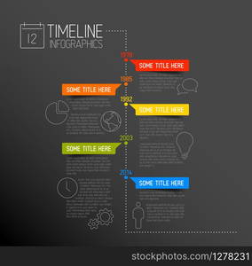 Vector Infographic timeline report template with icons