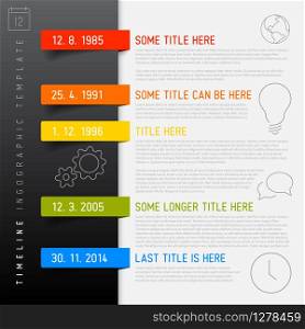Vector Infographic timeline report template with icons