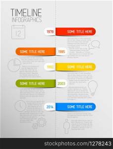 Vector Infographic timeline report template with icons and rounded labels