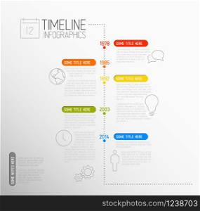 Vector Infographic timeline report template with icons. Vector Infographic timeline report template